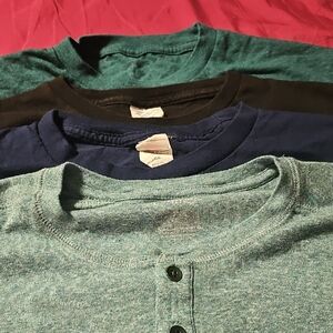 Four Pack Of Men's Short Sleeve Tees - Teal, Blue, Black, Green